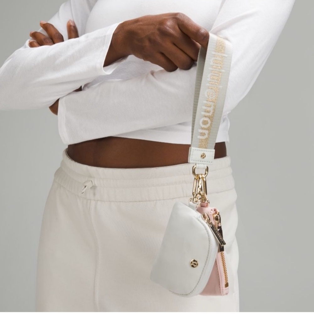 Lululemon Gold and White Dual Pouch Wristlet